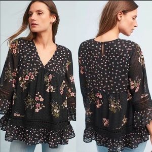 Anthropologie Maeve Steffy Bell Sleeve Blouse L